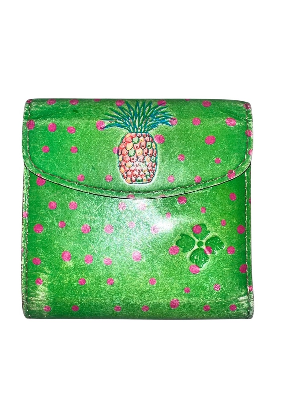 Patricia Nash Green Polka Dot Pineapple Leather Wallet - Women Bags